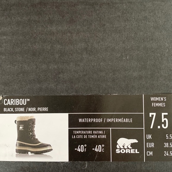 SOREL Caribou NEW Waterproof Insulated Black Winter Snow Boots 7.5 8 9.5 - Picture 5 of 9